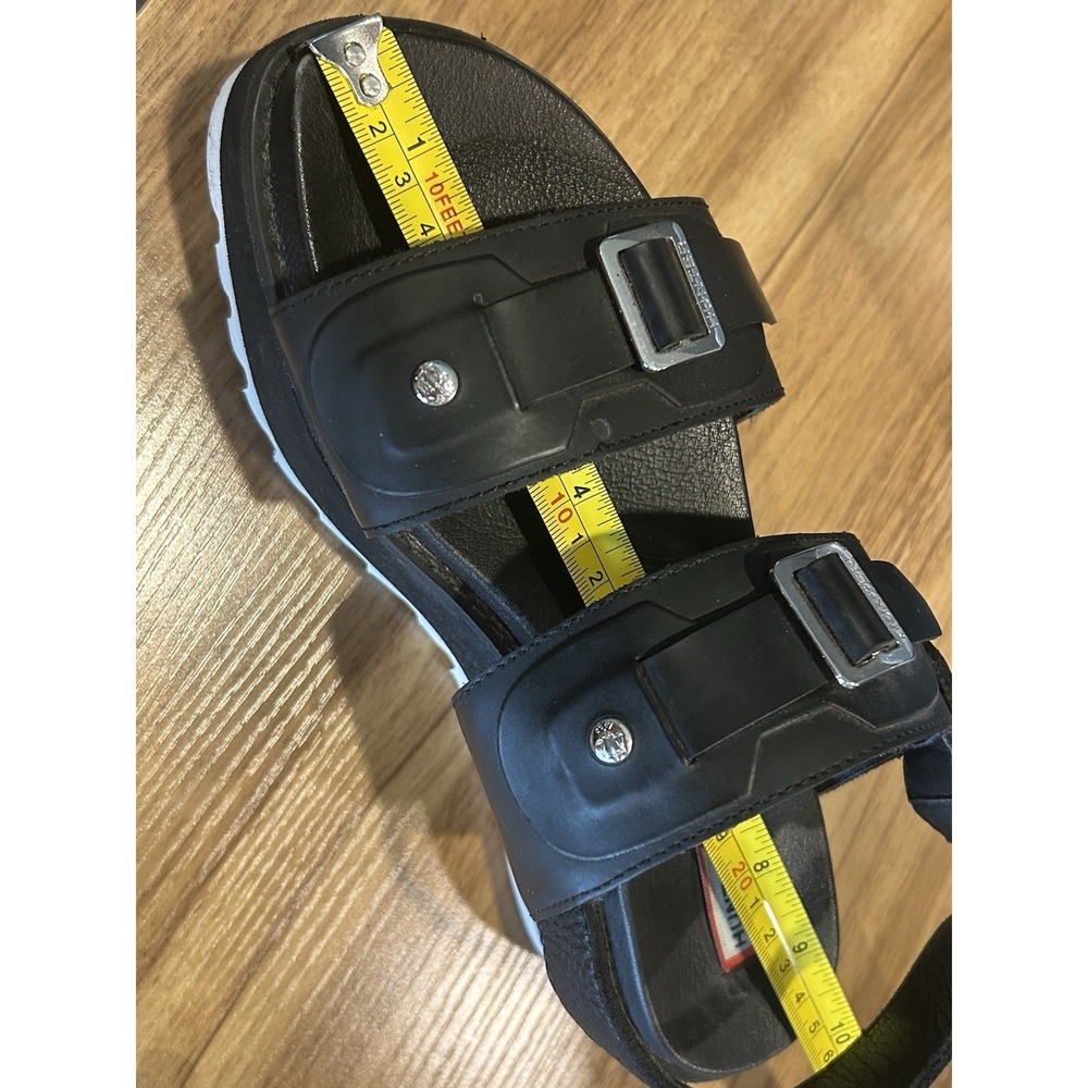 Hunter Sandals Womens Size 8? Black Leather Double Buckle Strap Platform Chunky - Picture 13 of 13